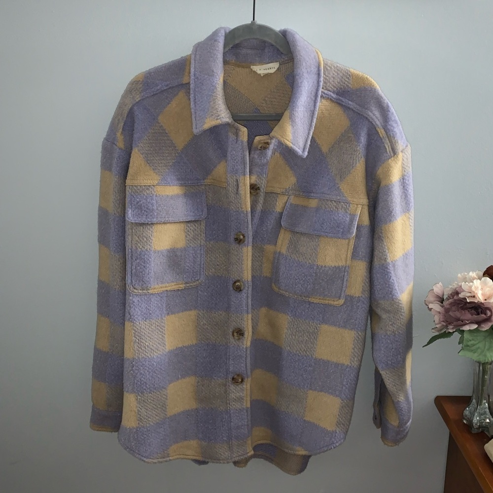 L.A. Hearts Oversized Lavender Shacket